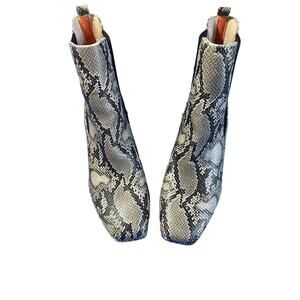 French Connection Penny Chelsea Boots – Snake Print Truffle Leather – Size 10